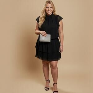 1. State Plus Size Dress 2X Womens Dressy Party Cocktail Boho Evening Y2K Black